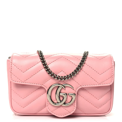 Gucci Calfskin Matelasse Super Mini GG Marmont Shoulder Bag Wild Rose 1 of 11
