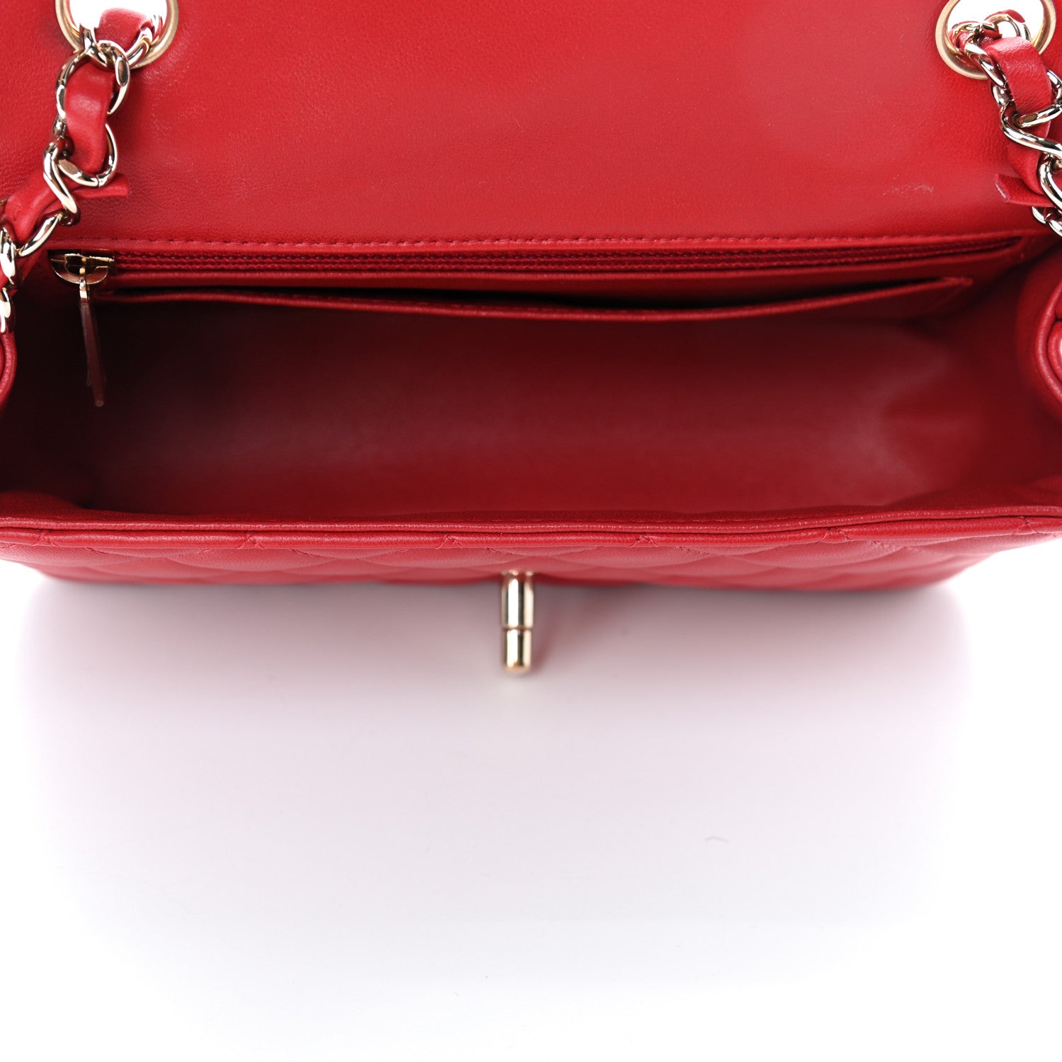 Chanel Lambskin Quilted Mini Rectangular Flap Red 4 of 6