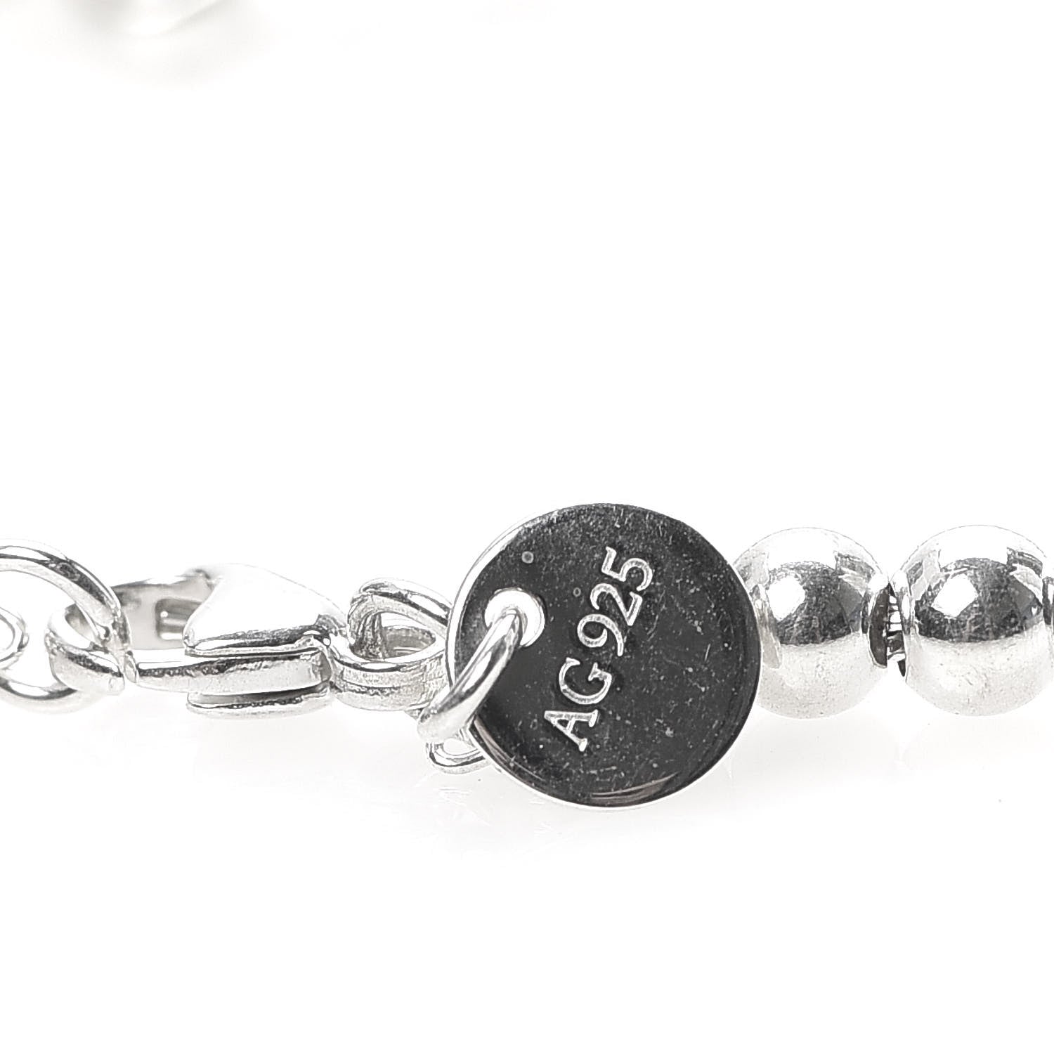Tiffany Sterling Silver 4mm Bow Bead Bracelet 4 of 5