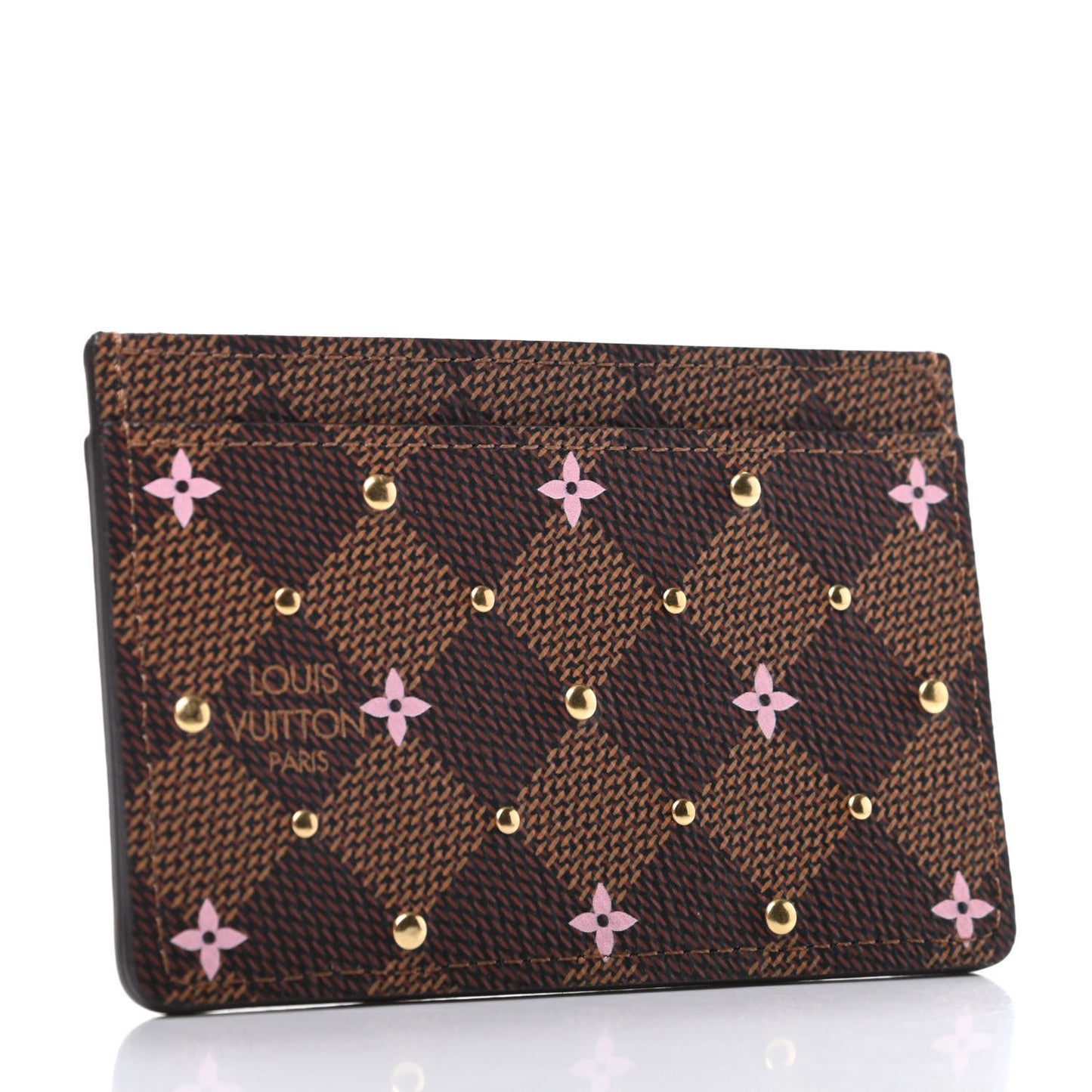 Damier Ebene Studded Card Holder