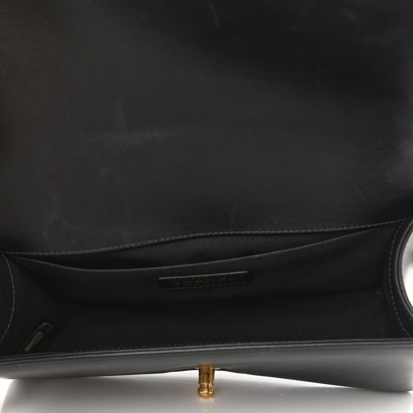 Lambskin Quilted Medium Boy Flap Black