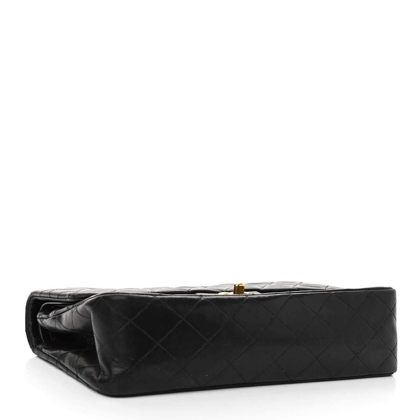 Lambskin Quilted Medium Double Flap Black