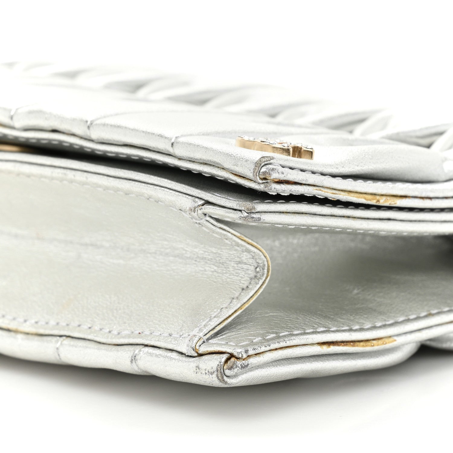 Chanel Metallic Lambskin Sac Pochette Argent 8 of 12