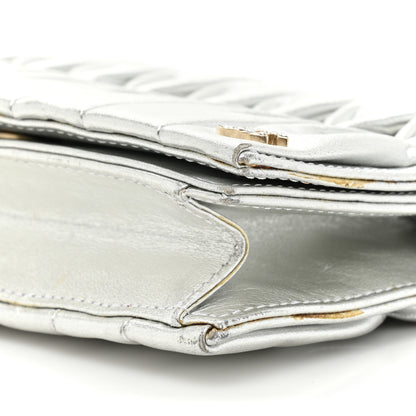 Chanel Metallic Lambskin Sac Pochette Argent 8 of 12