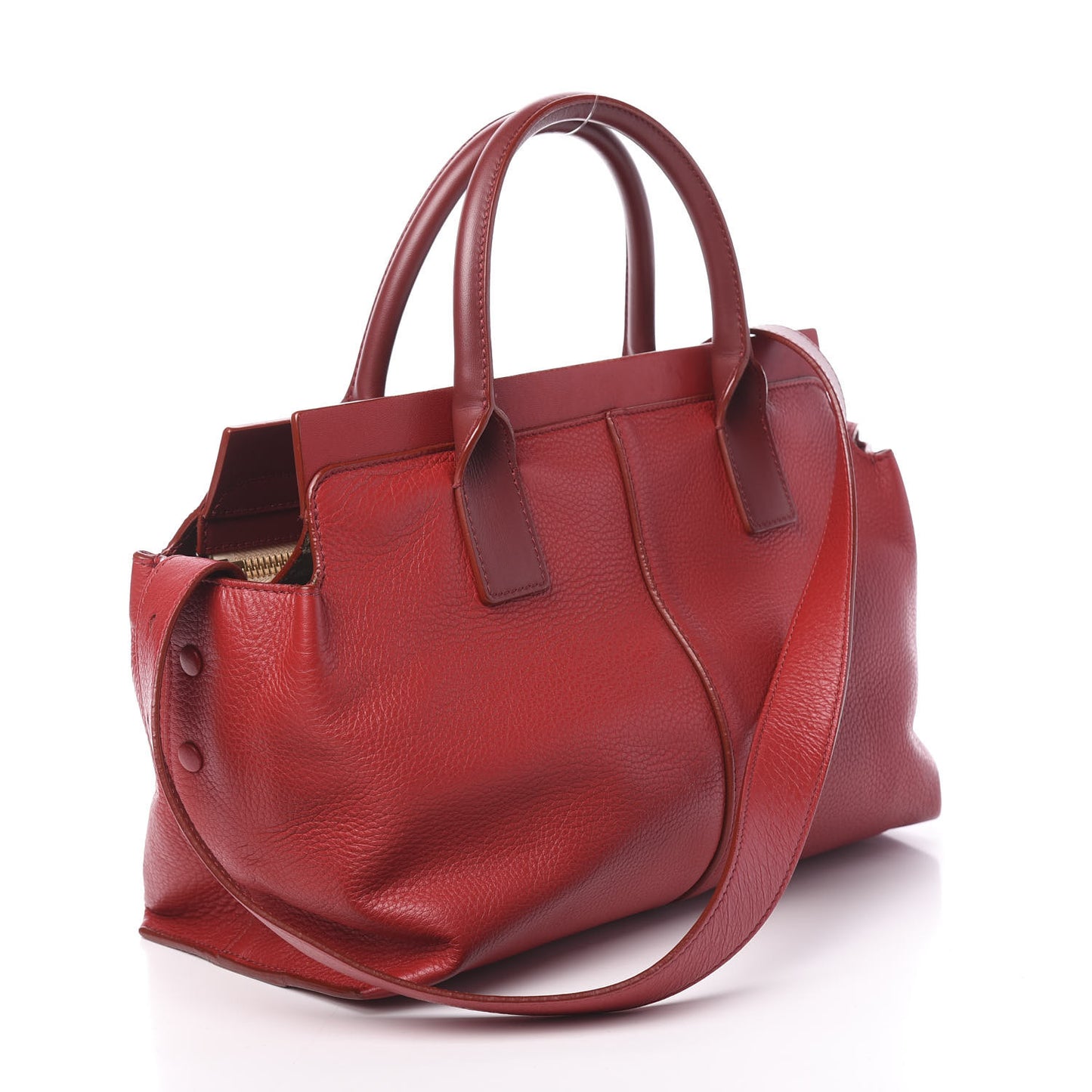 Grained Calfskin Small Cate Satchel Red