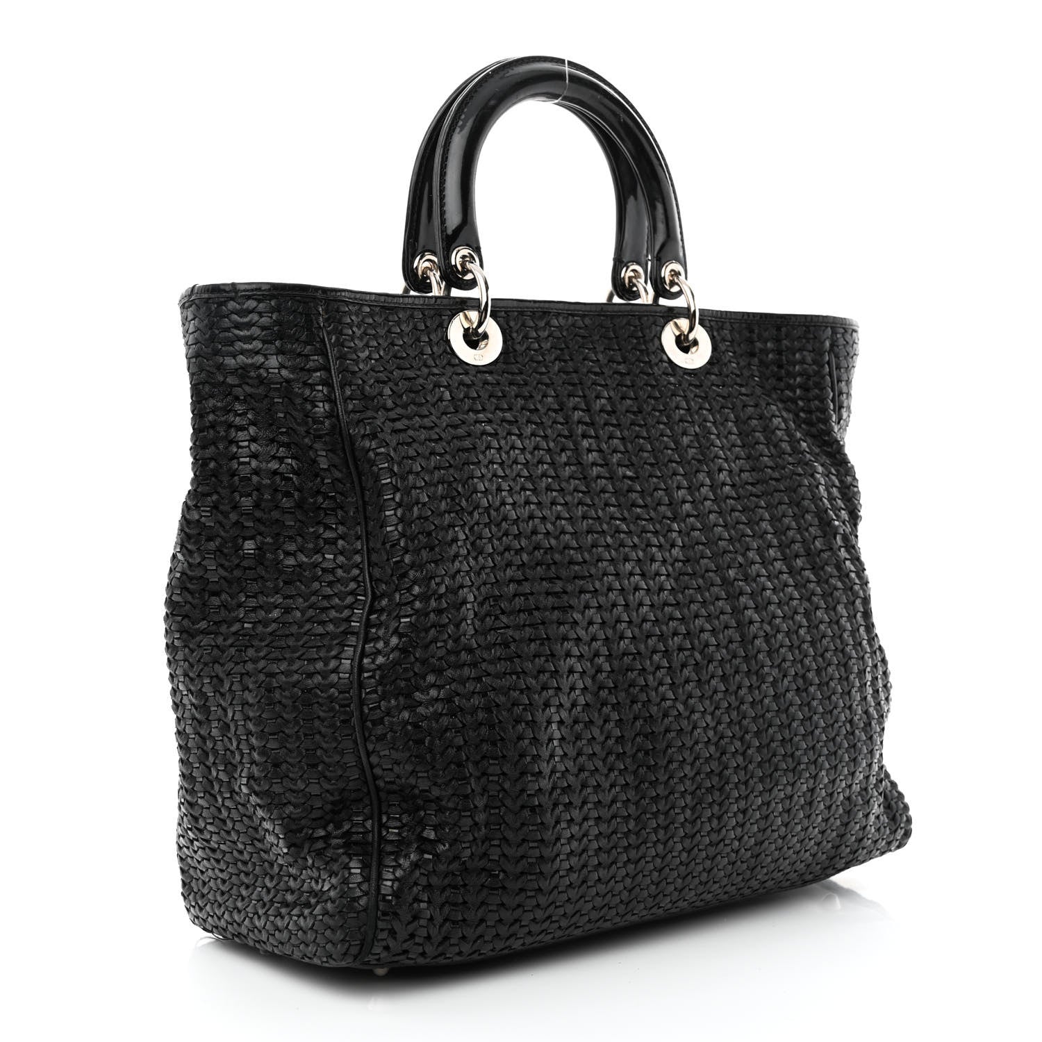 Christian Dior Lambskin Woven Large Lady Dior Shopping Tote Black 3 of 18
