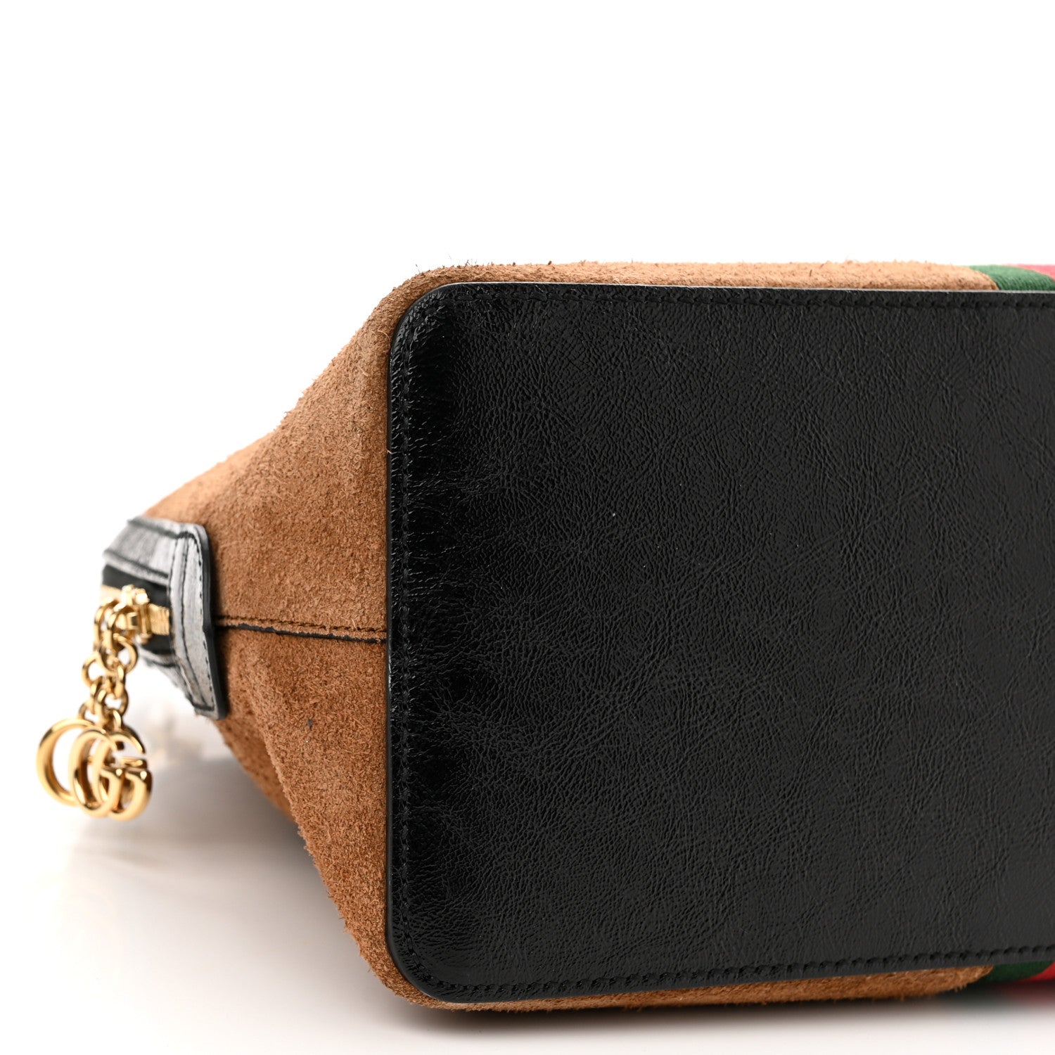 Gucci Suede Patent Web Medium Ophidia Top Handle Dome Bag Nocciola Black 4 of 11
