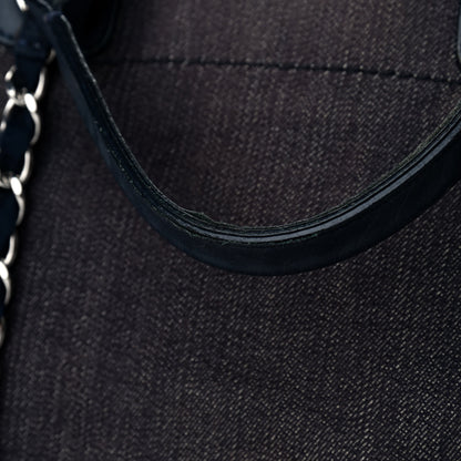 Chanel Denim Large Deauville Tote Dark Blue 14 of 15