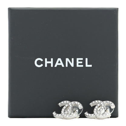 Chanel Crystal CC Earrings Silver 5 of 5