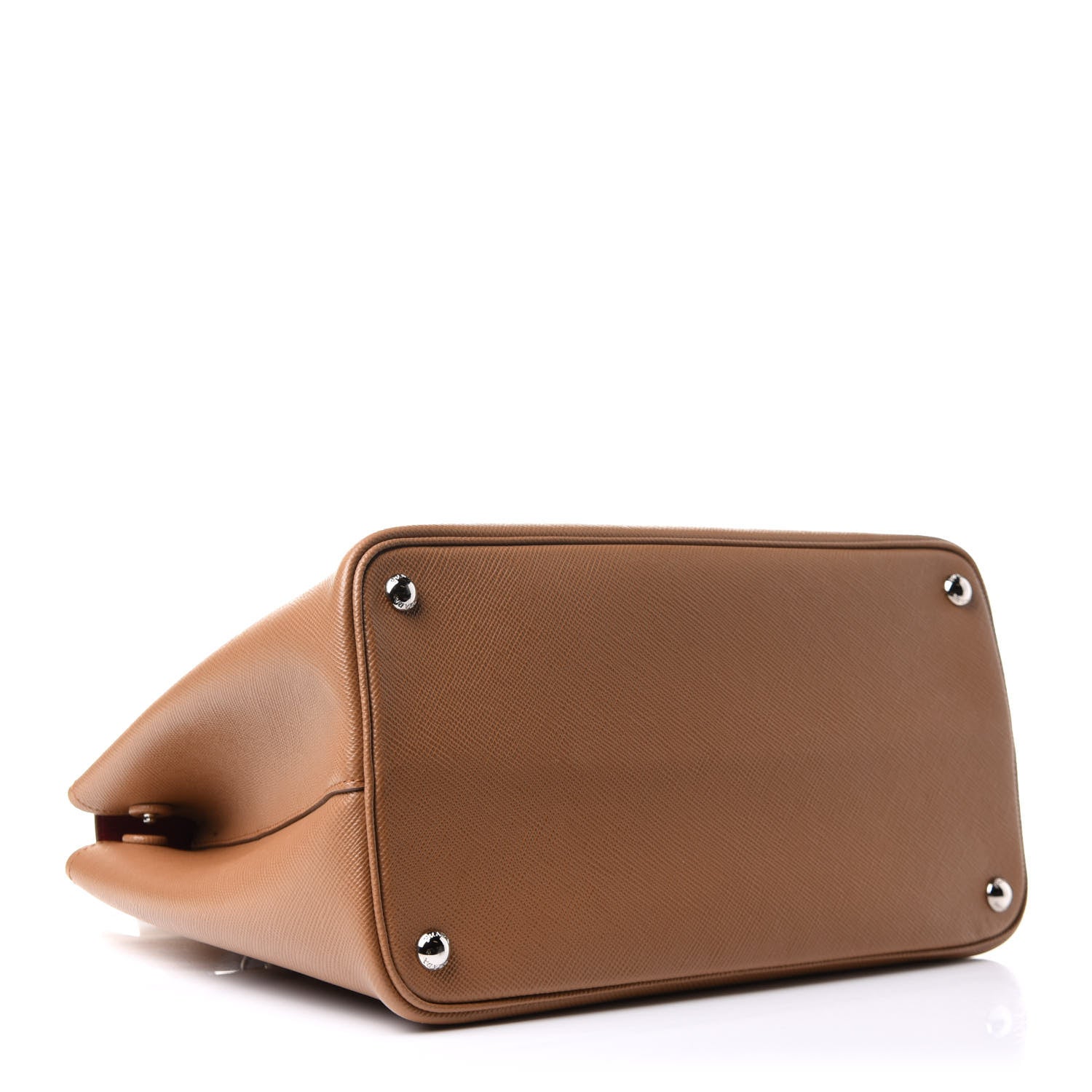 Prada Saffiano Cuir Convertible Top Handle Tote Caramel 4 of 13