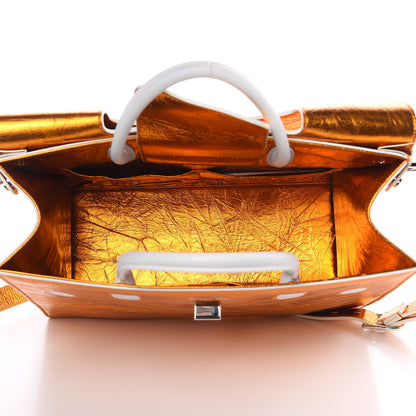 Christian Dior Metallic Calfskin Large Diorever Flap Orange 5 of 8