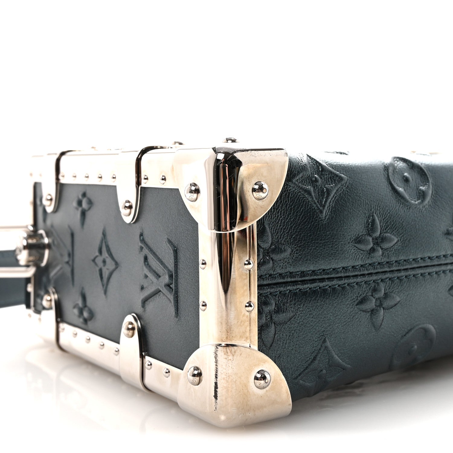 Louis Vuitton Calfskin Debossed Monogram Side Trunk Moon Bleu 8 of 11