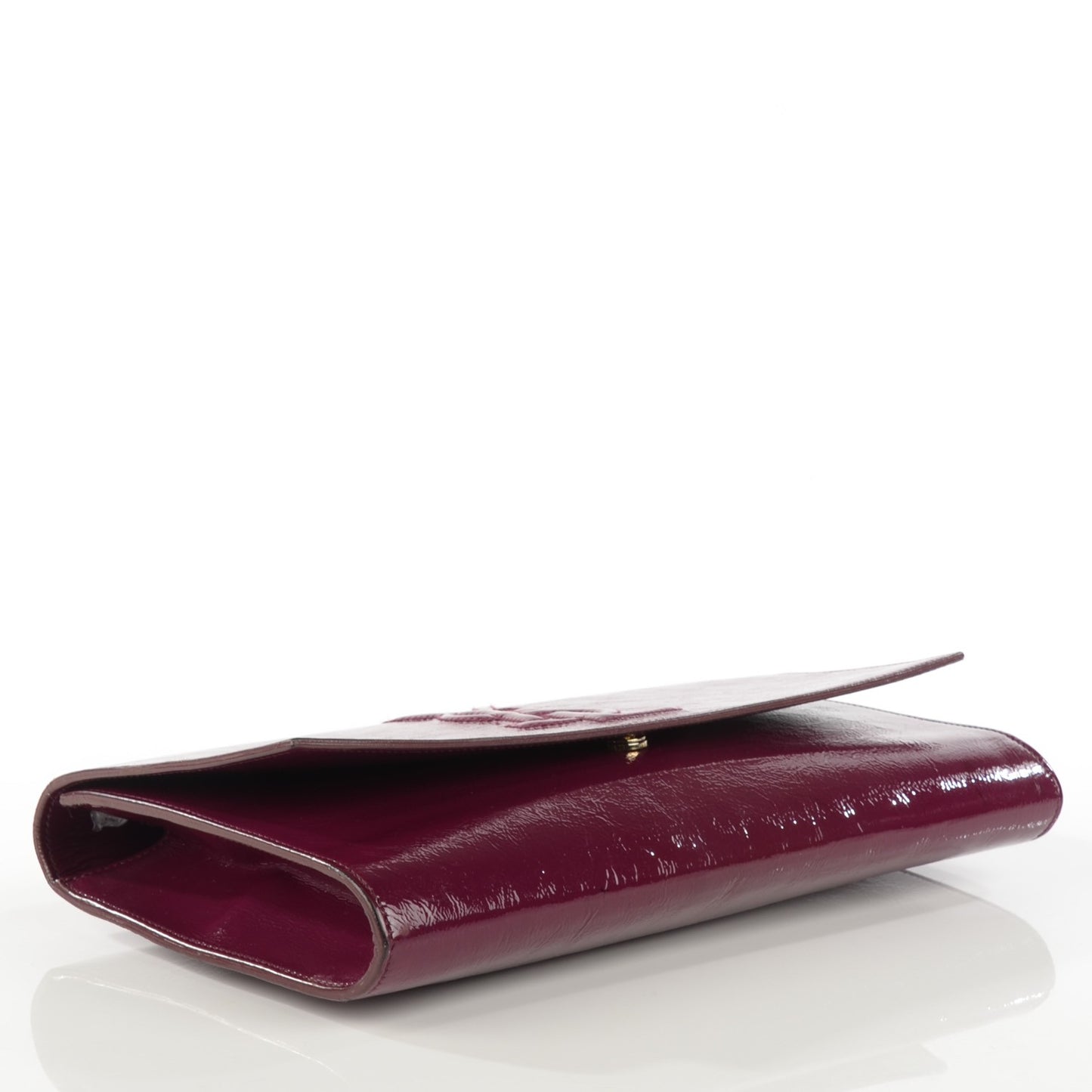 Textured Patent Monogram Large Belle De Jour Clutch Burgundy
