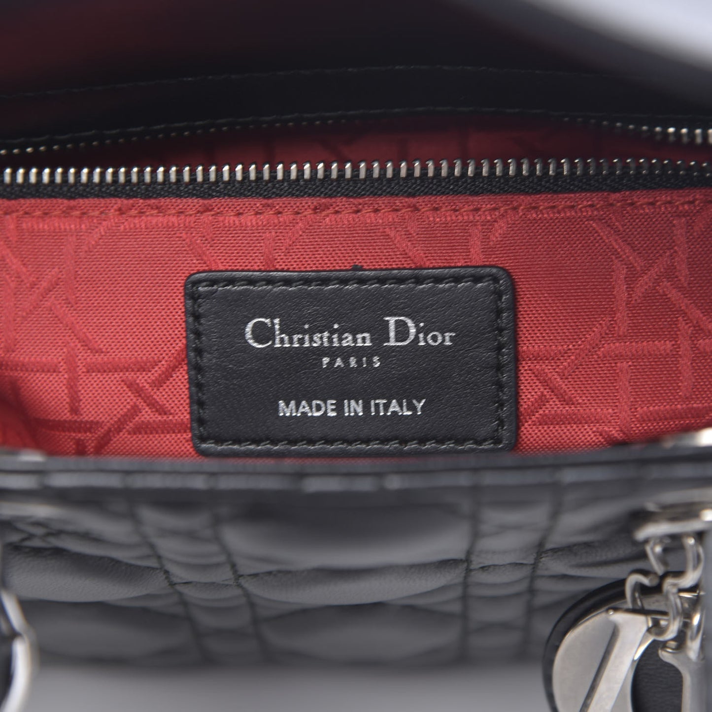 Lambskin Cannage Small Lucky Badges My Lady Dior Black