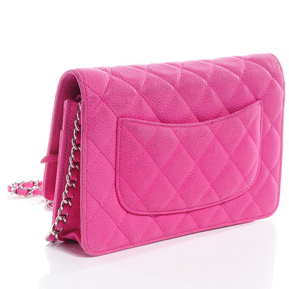 Chanel Iridescent Caviar Wallet on Chain WOC Hot Pink 3 of 8