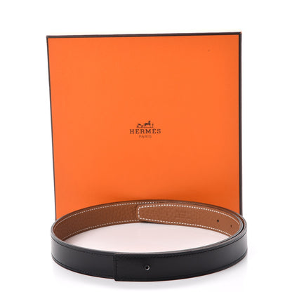 Hermes Box Togo 24mm Belt Strap 75 Black Gold 6 of 6