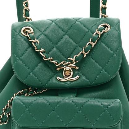 Chanel Lambskin Quilted Small Duma Drawstring Backpack Green 8 of 11