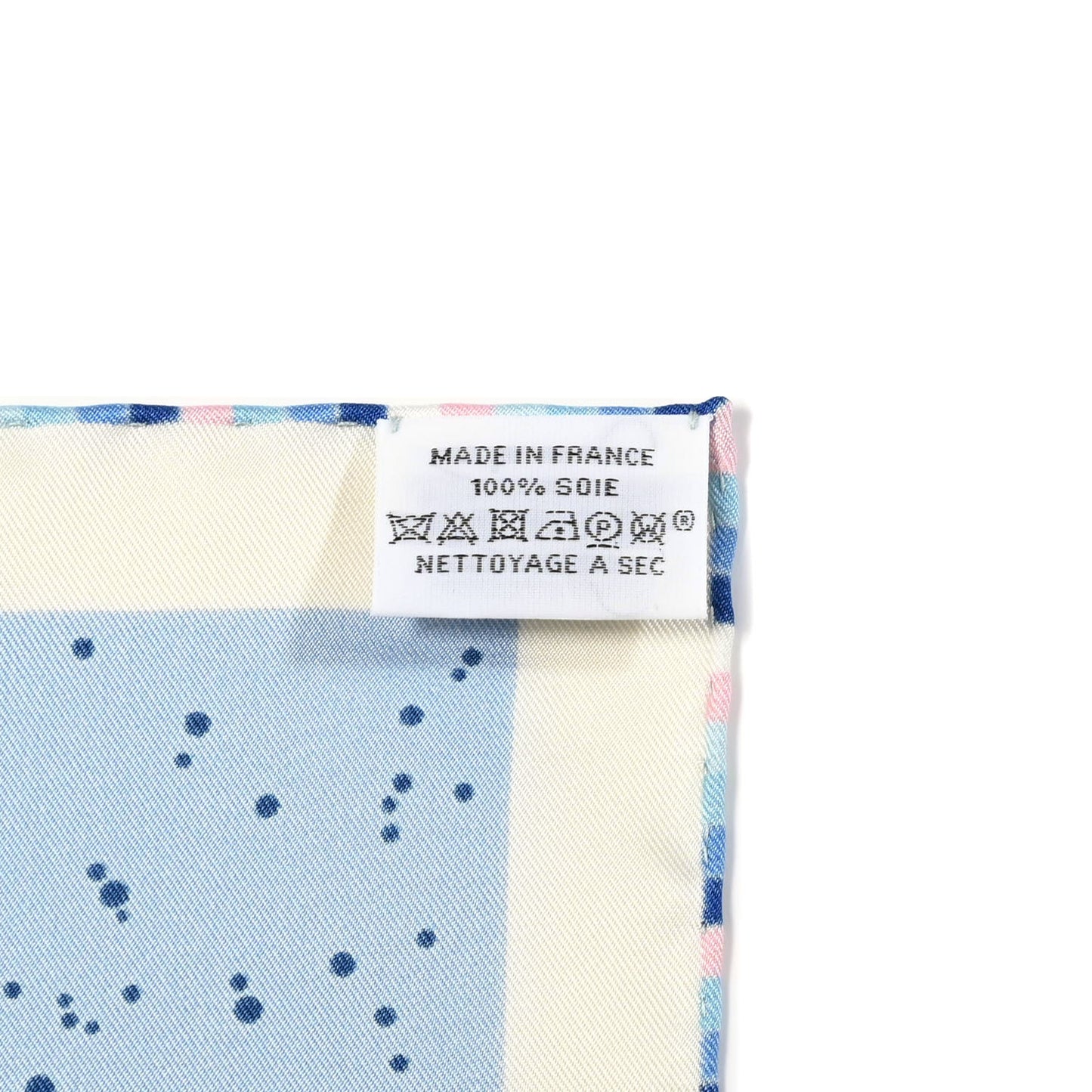 Silk Space Derby Scarf 90 Bleu Ciel Rose Vert Amande