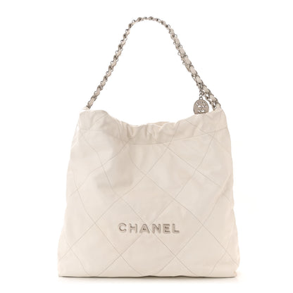 Chanel Shiny Calfskin Quilted Chanel 22 White 1 of 15