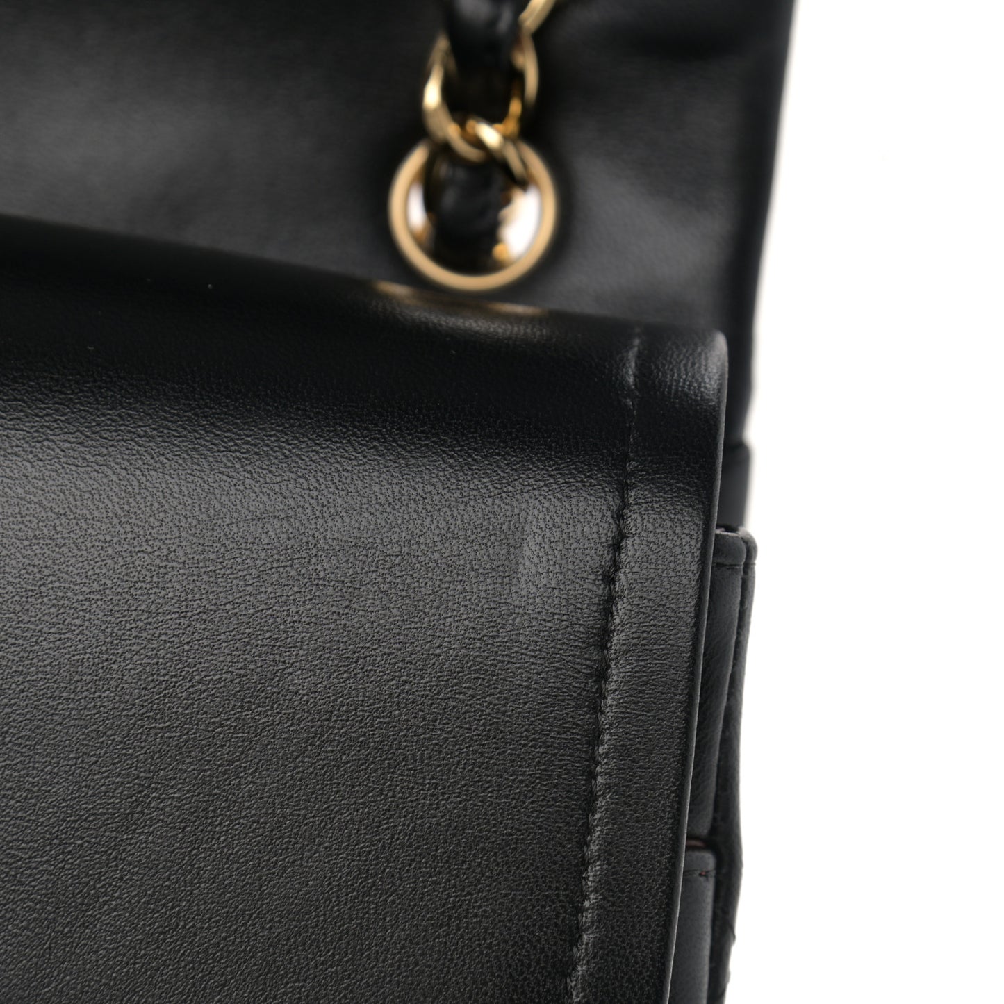 Lambskin Quilted Jumbo Double Flap Black