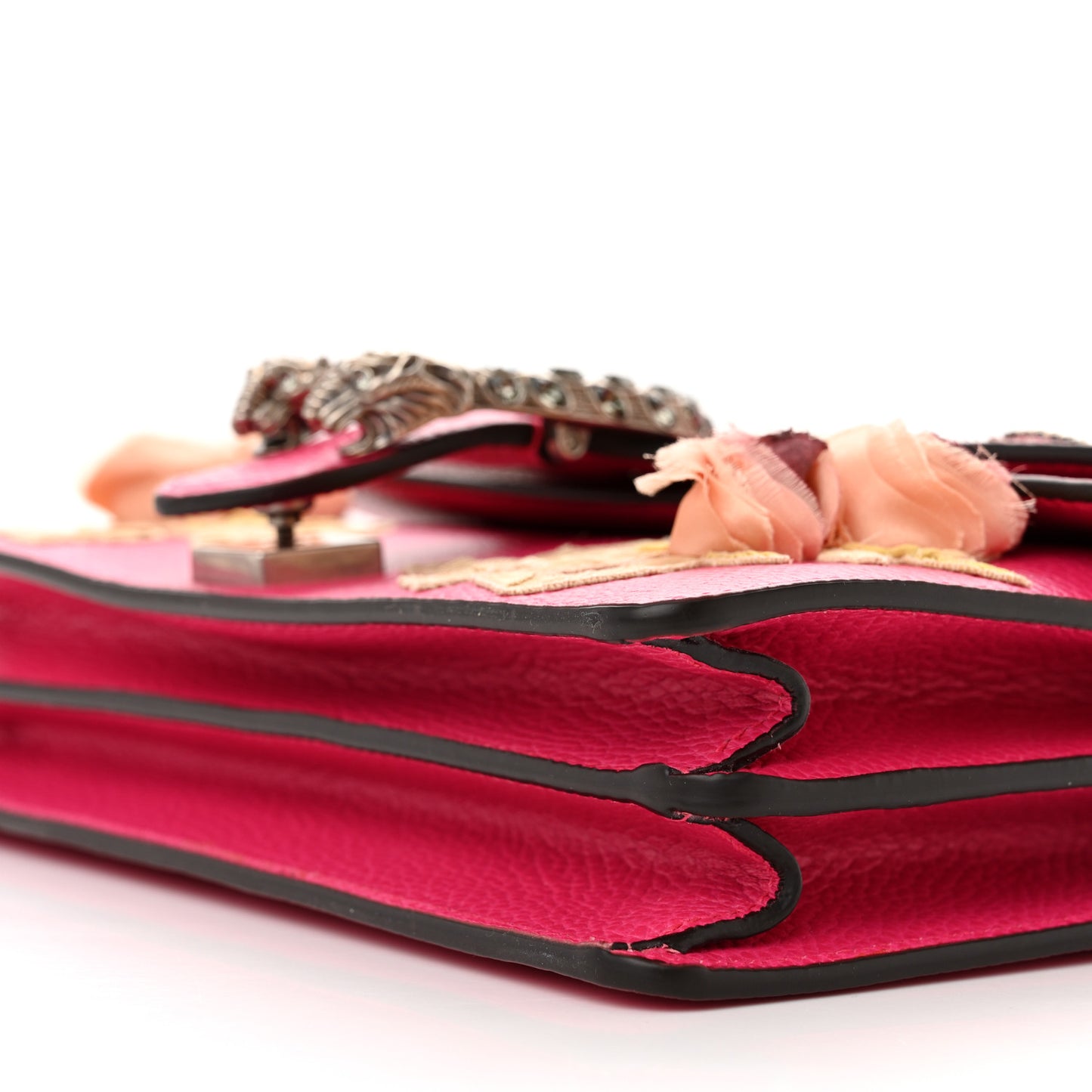 Pebbled Calfskin Embellished Guccify Small Dionysus Shoulder Bag Rosa