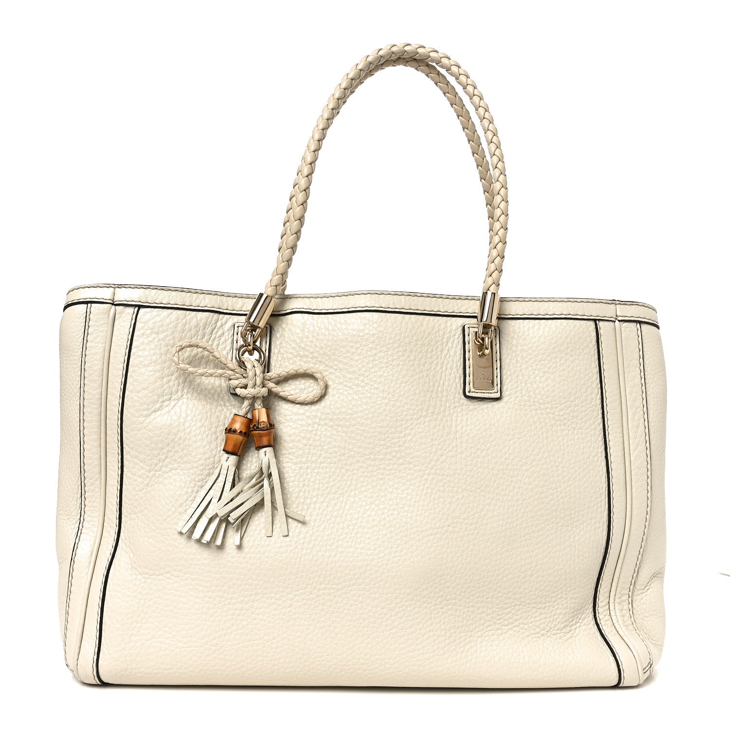 Gucci Pebbled Calfskin Medium Bella Tote Off White 1 of 9
