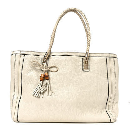Gucci Pebbled Calfskin Medium Bella Tote Off White 1 of 9