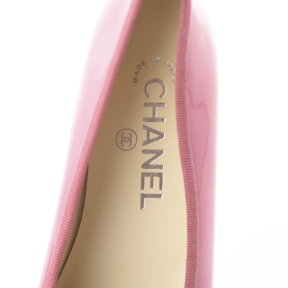 Chanel Patent Calfskin CC Cap Toe Ballerina Flats 35 Pink 6 of 7