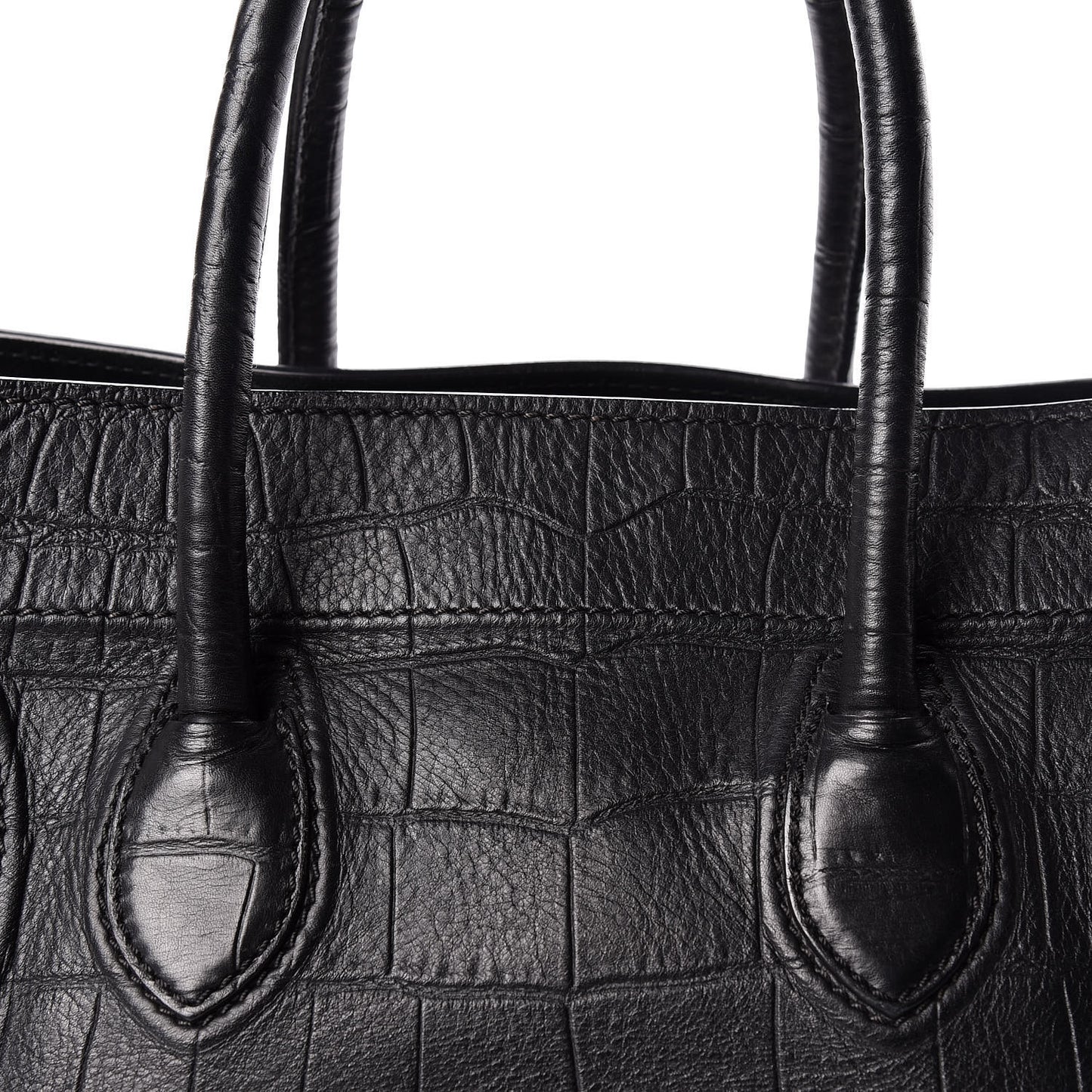 Crocodile Embossed Calfskin Medium Phantom Luggage Black