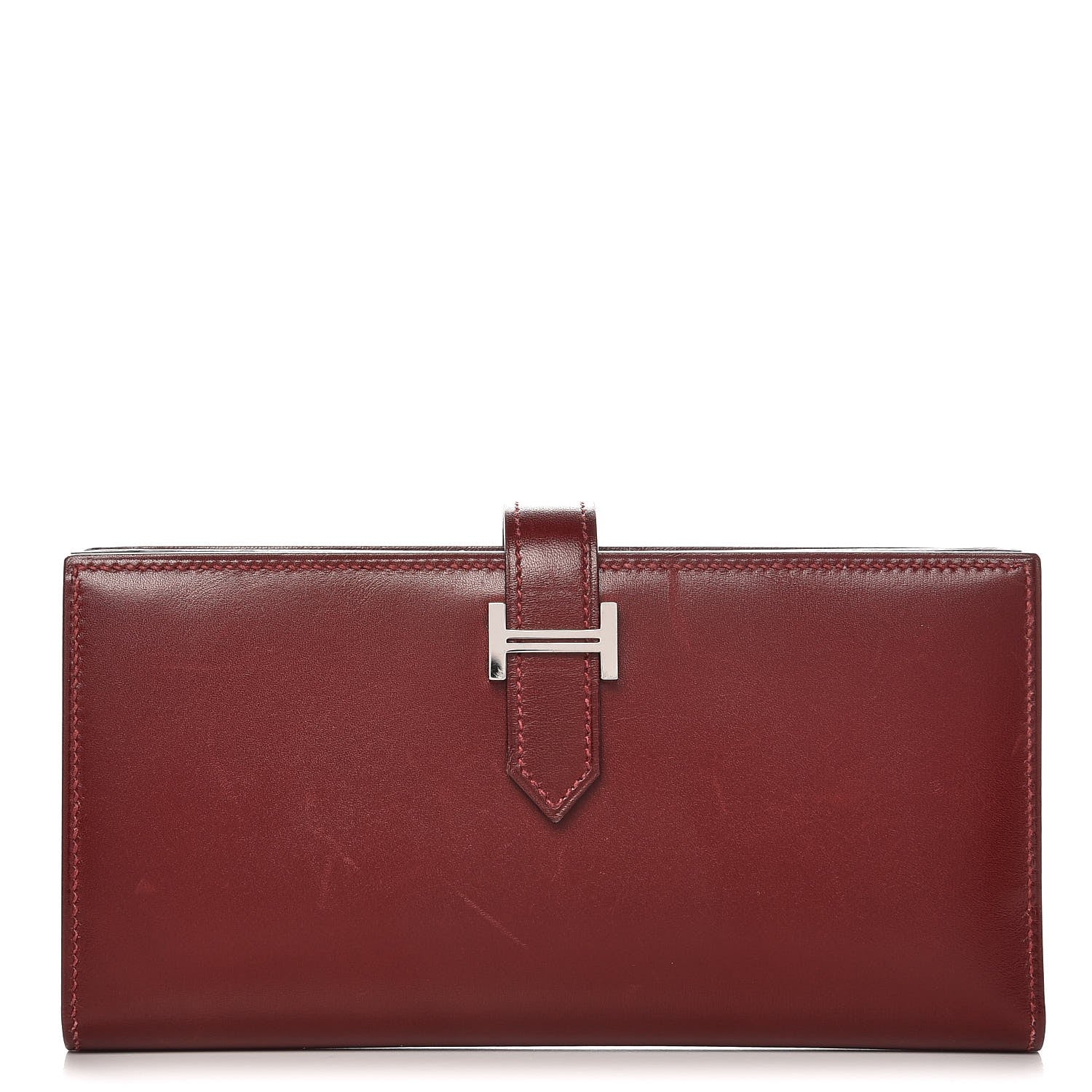 Hermes Box Bearn Gusset Wallet Rouge H 1 of 10