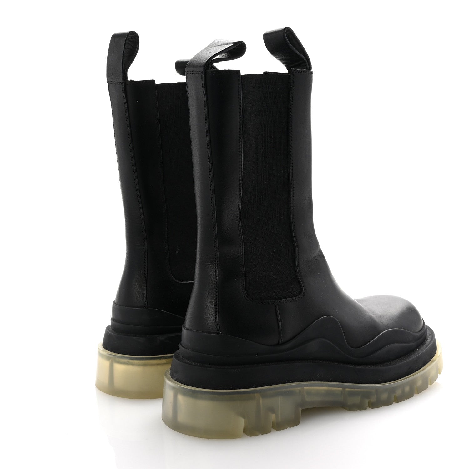 Bottega Veneta Calfskin The Tire Chelsea Boots 36 Black Clear 5 of 8