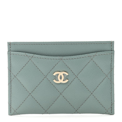 Chanel Caviar Quilted Card Holder Dark Green 1 of 8