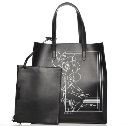 Givenchy Calfskin Bambi Print Medium Stargate Shopper Tote Black 3 of 9