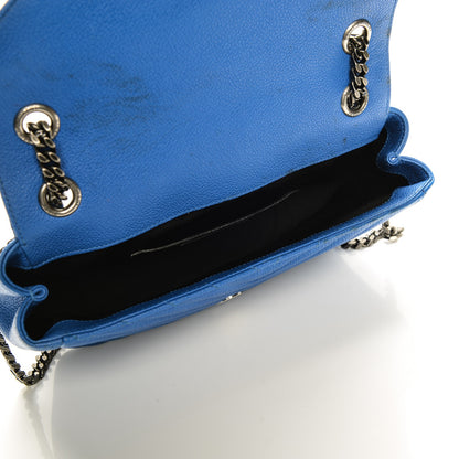 Saint Laurent Grained Calfskin Matelasse Monogram Classic Medium Chain Bag Royal Blue 5 of 8