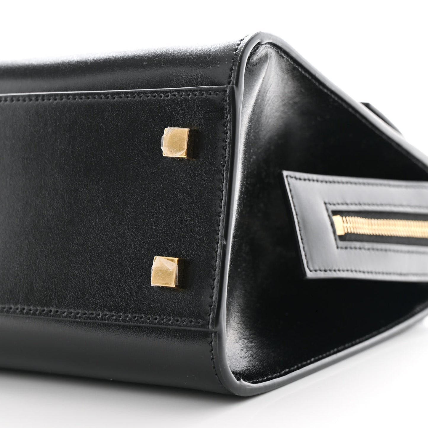 Shiny Calfskin Small Uptown Tote Black