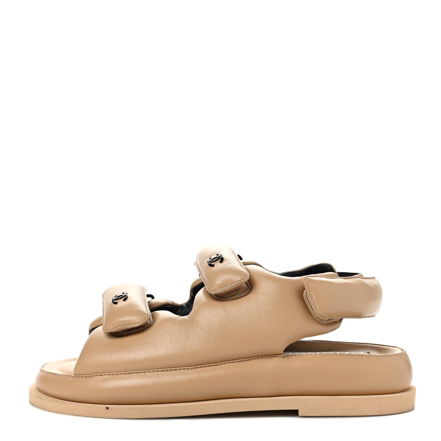 Lambskin Puffer Dad Sandals 39.5 Beige