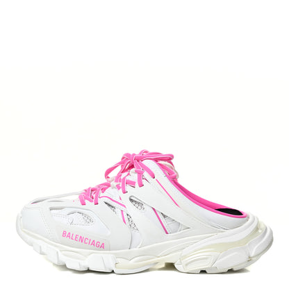 Balenciaga Mesh Rubber Bi-Color Womens Track Mules 37 White Fluo Pink 1 of 9