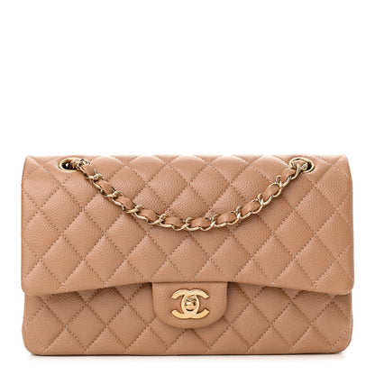 Chanel Iridescent Caviar Quilted Medium Double Flap Beige 1 of 13