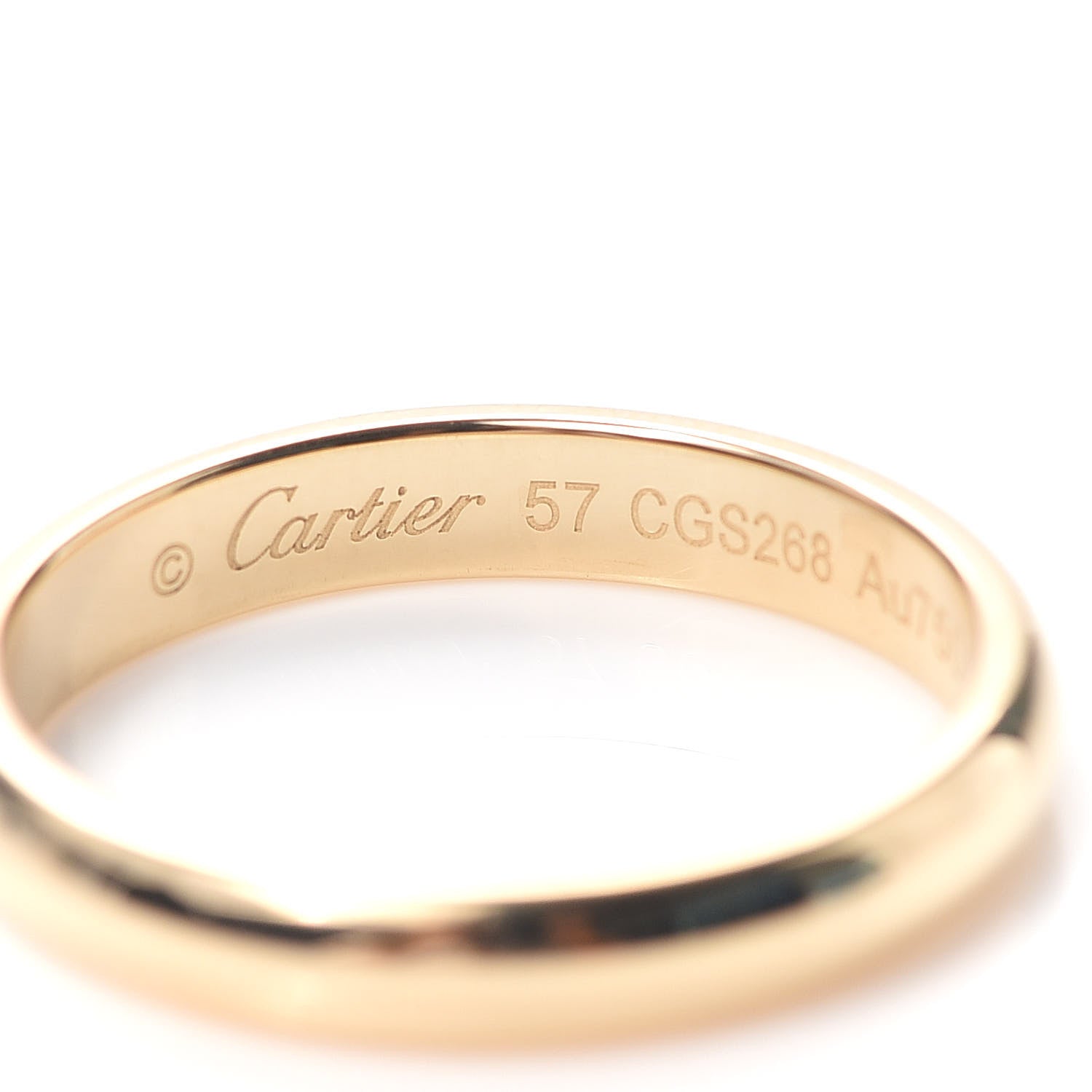 Cartier 18K Yellow Gold 3.5mm 1895 Wedding Band Ring 57 8 4 of 5
