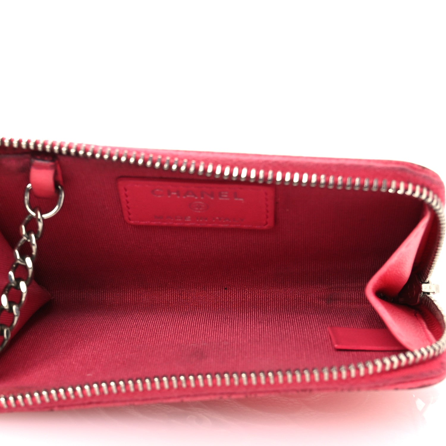 Chanel Caviar Camellia Embossed Key Holder Case Pink 6 of 15