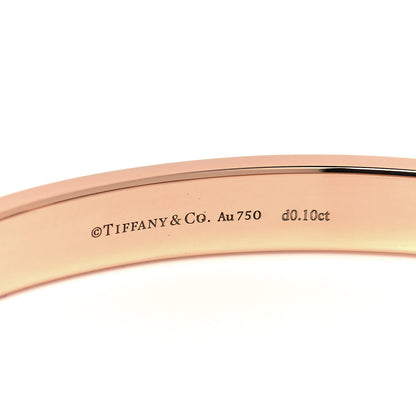 Tiffany 18K Rose Gold Diamond Hinged Bangle Bracelet 4 of 4