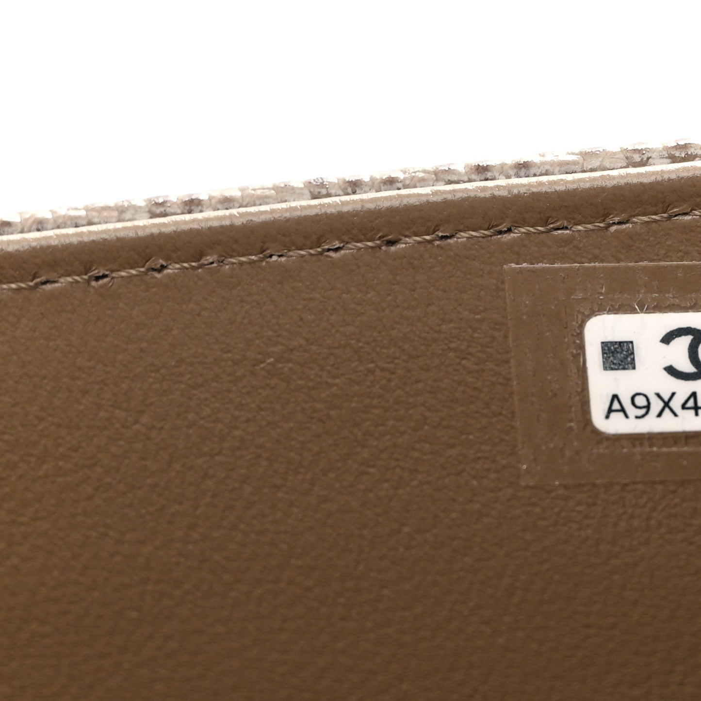 Calfskin Lizard Embossed Top Handle Long Clutch With Chain Dark Khaki