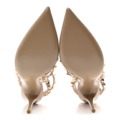 Valentino Garavani Patent Nappa Rockstud Ankle Strap 100mm Pumps 38 Water Rose Poudre 6 of 9