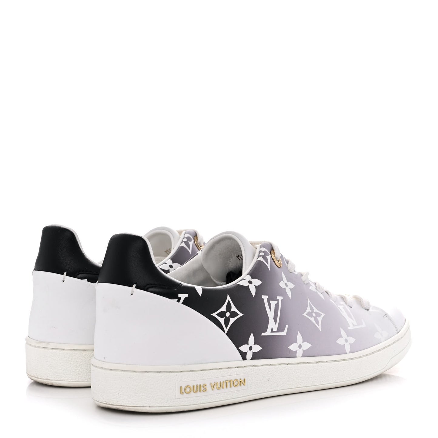 Calfskin Monogram Frontrow Sneakers 38.5 White Black
