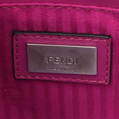 Fendi Vitello Elite Triangle Inlay Petite 2Jours Tote Magenta 6 of 12