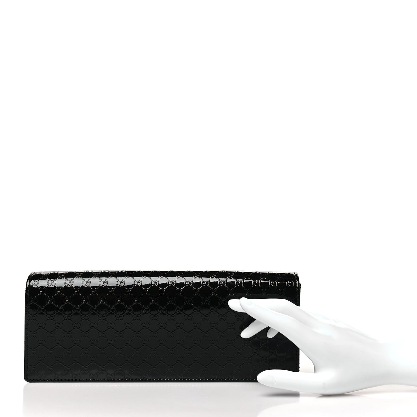 Patent Microguccissima Small Broadway Clutch Black