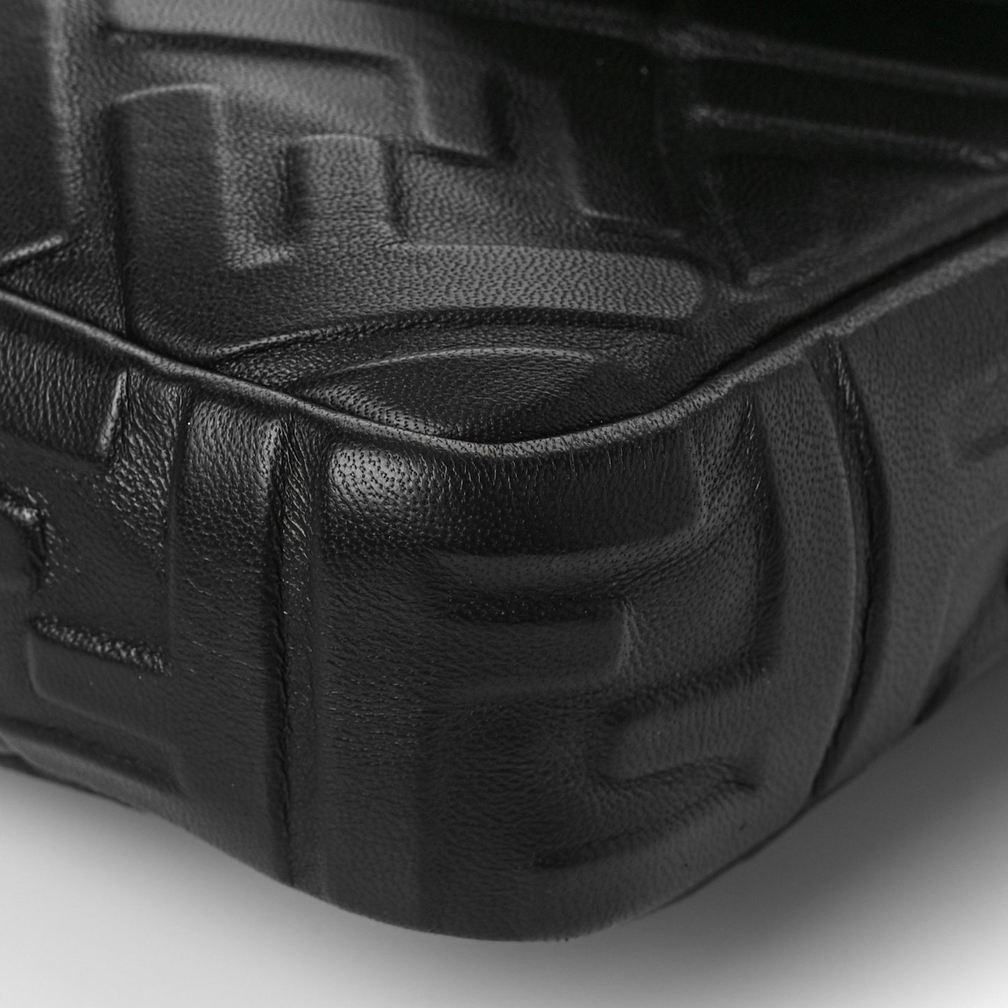 Nappa FF 1974 Embossed Large Baguette Black