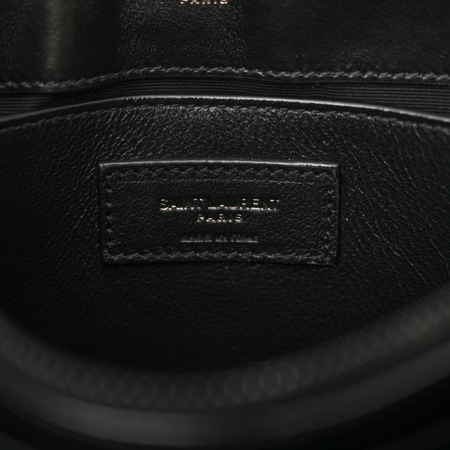 SAINT LAURENT Calfskin Y Quilted Monogram Monochrome Small Loulou Chain Satchel Black