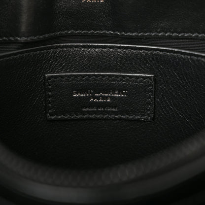 Saint Laurent SAINT LAURENT Calfskin Y Quilted Monogram Monochrome Small Loulou Chain Satchel Black 6 of 11