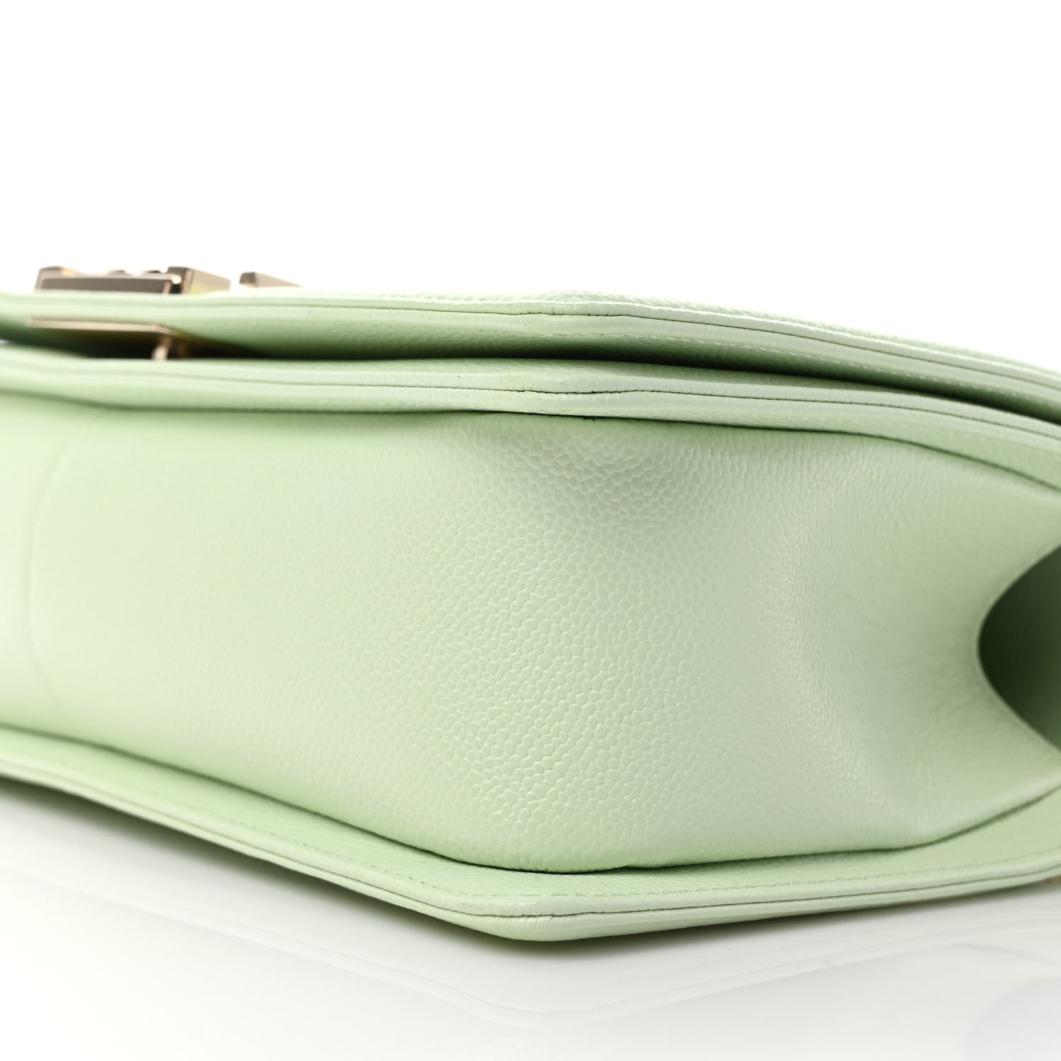Chanel Caviar Chevron Quilted Medium Boy Flap Light Green 9 of 9